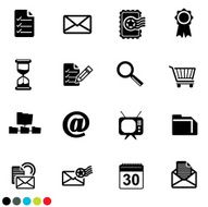 home office supplies icon set