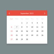 Calendar page for September 2015 N7