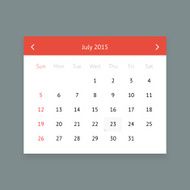 Calendar page for July 2015 N8