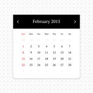 Calendar page for February 2015 N9