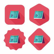 Valentine&#039;s Day February fourteen calendar flat icon with long s N9