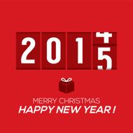 2015 New Year Card Odometer Style Vector Illustration N2