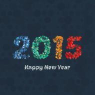 Creative colorful circle pattern happy new year 2015 design