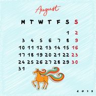 Horses august calendar 2015