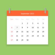 Calendar page for September 2015 N8