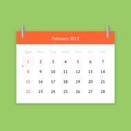 Calendar page for February 2015 N10