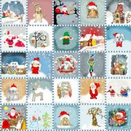 Advent Calendar cards seamless pattern