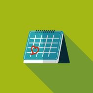 Valentine&#039;s Day February fourteen calendar flat icon eps10 N7