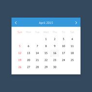 Calendar page for April 2015 N8