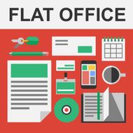 Vector flat office set