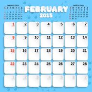 February Vector Month Calendar 2015