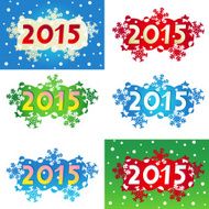 Year 2015 decorated headings or banners