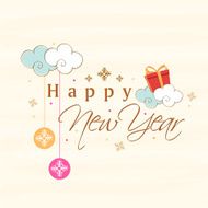 Happy New Year greeting card design N2