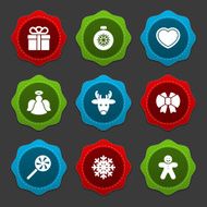 Christmas icons and labels vector set