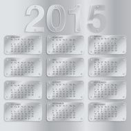 Simple european 2015 year vector calendar N17