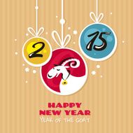 New year greeting card with goat N10