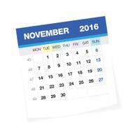 November 2016 European Calendar