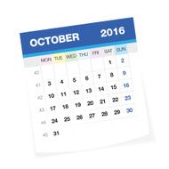 October 2016 European Calendar