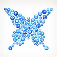 Butterfly Business and Finance Vector Buttons Background