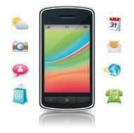 Smartphone with Application icon set