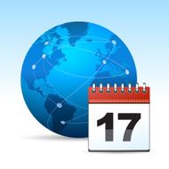 Globe with calendar