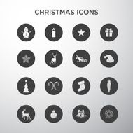 Christmas icons in circles