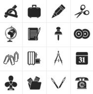 Black Business and office objects icons N5