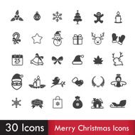 Merry christmas icons set isoleted on white background vector il