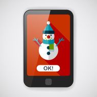 snowman flat icon with long shadow eps10 N54