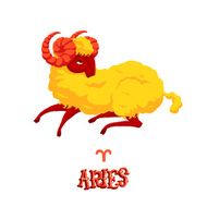 Astrological zodiac sign Aries Isolated vector illustration on white background