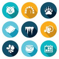 Bear Icons Set Vector Illustration