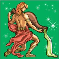 Zodiac sign - Aquarius Young man with large amphora N2
