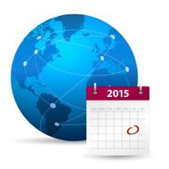 Globe with calendar 2015