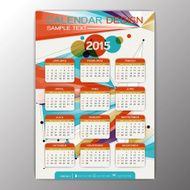 Calendar 2015 design Abstract Background modern Geometric Vector illustration