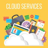 Cloud services flat illustration