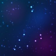 Capricorn vector Zodiac sign bright stars in cosmos