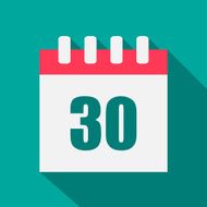 Icon calendar in flat vector illustration N2