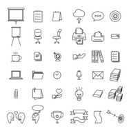 set of office line icons N2