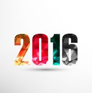 New Year 2016 in low poly style Vector illustration N2