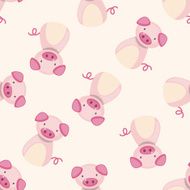 Chinese Zodiac pig cartoon seamless pattern background
