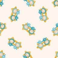 Constellation Gemini cartoon seamless pattern background