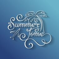 Vector Name of Season the Year Summer Time Inscription