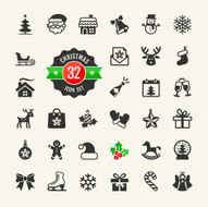 Christmas and winter holidays icon set