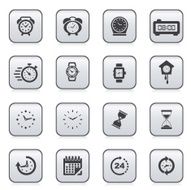 Clocks time icons set