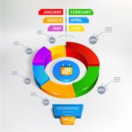 Infographics circle graph Vector illustration