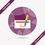 bill check flat icon with long shadow eps10 N36
