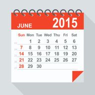 June 2015 calendar - Illustration