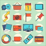 Modern flat icons vector collection web design objects business office N2