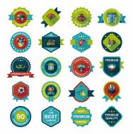 Chinese New Year badge flat banner design background set N133