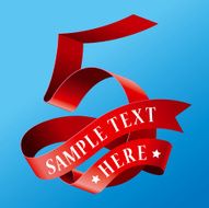 Cursive Ribbon Number 05